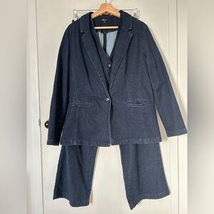 REITMANS 3 PIECES DARK DENIM SUIT SIZE L